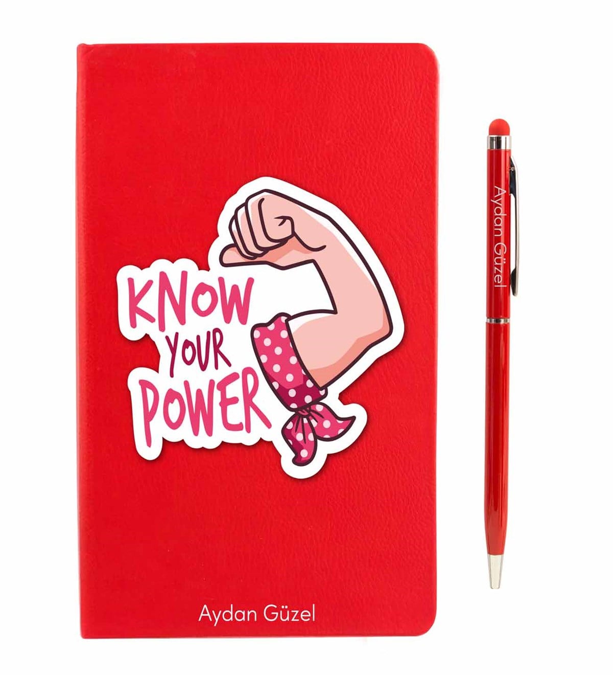 İsme Özel Defter Kalem Seti - Know Your Power Temalı