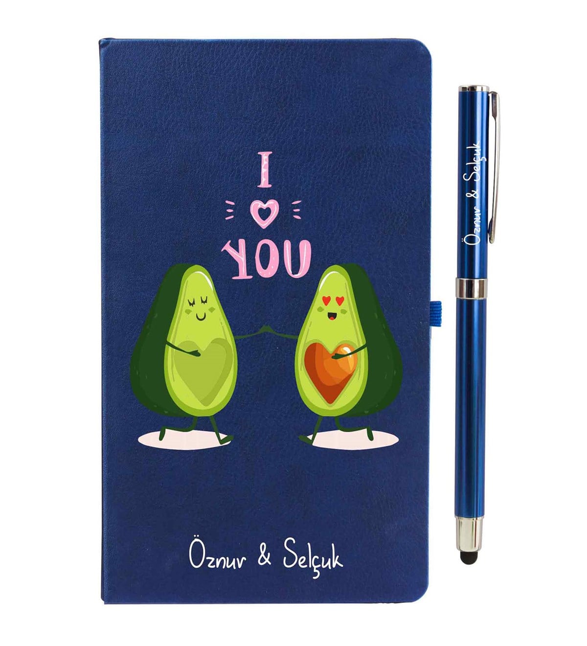 İsme Özel Defter Kalem Seti -I Love You Avakado