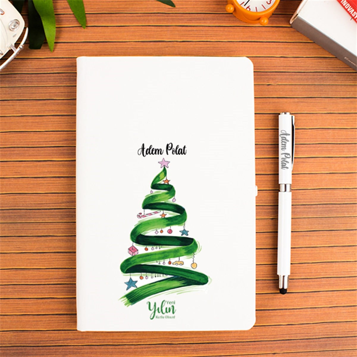 İsme Özel Defter Kalem Seti - Çam Ağacı