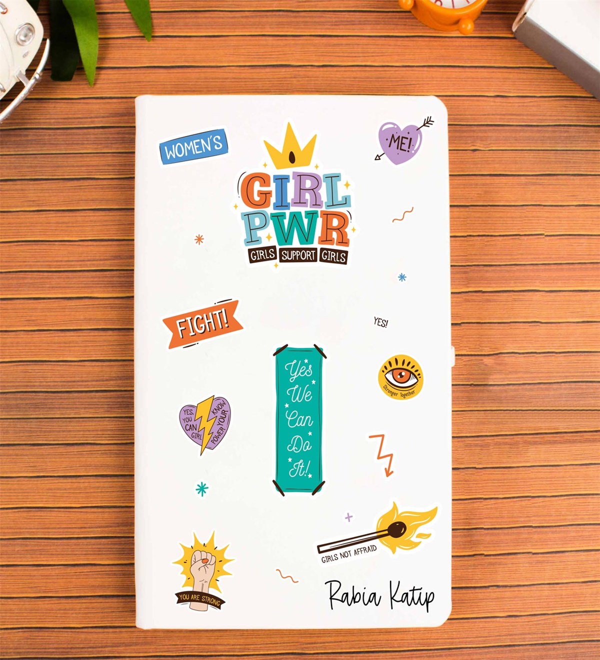 İsme Özel Defter Kupa Bardak Seti - Girl Temalı