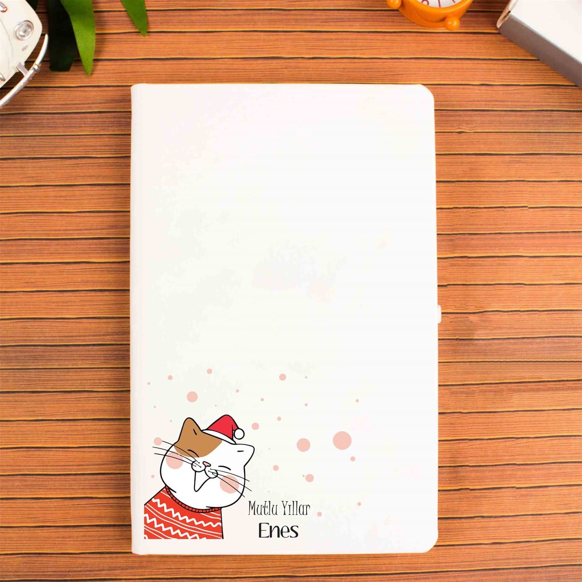 İsme Özel Defter Kupa Bardak Seti - Kedi Temalı