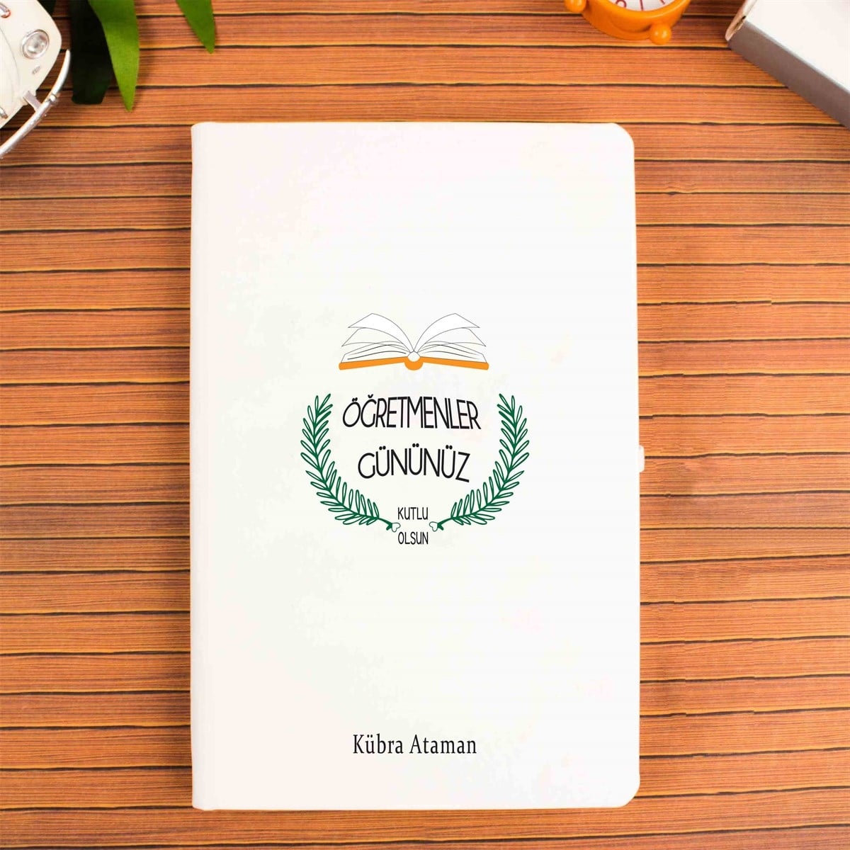 İsme Özel Defter Kupa Bardak Seti - Kitaplı Çiçekli