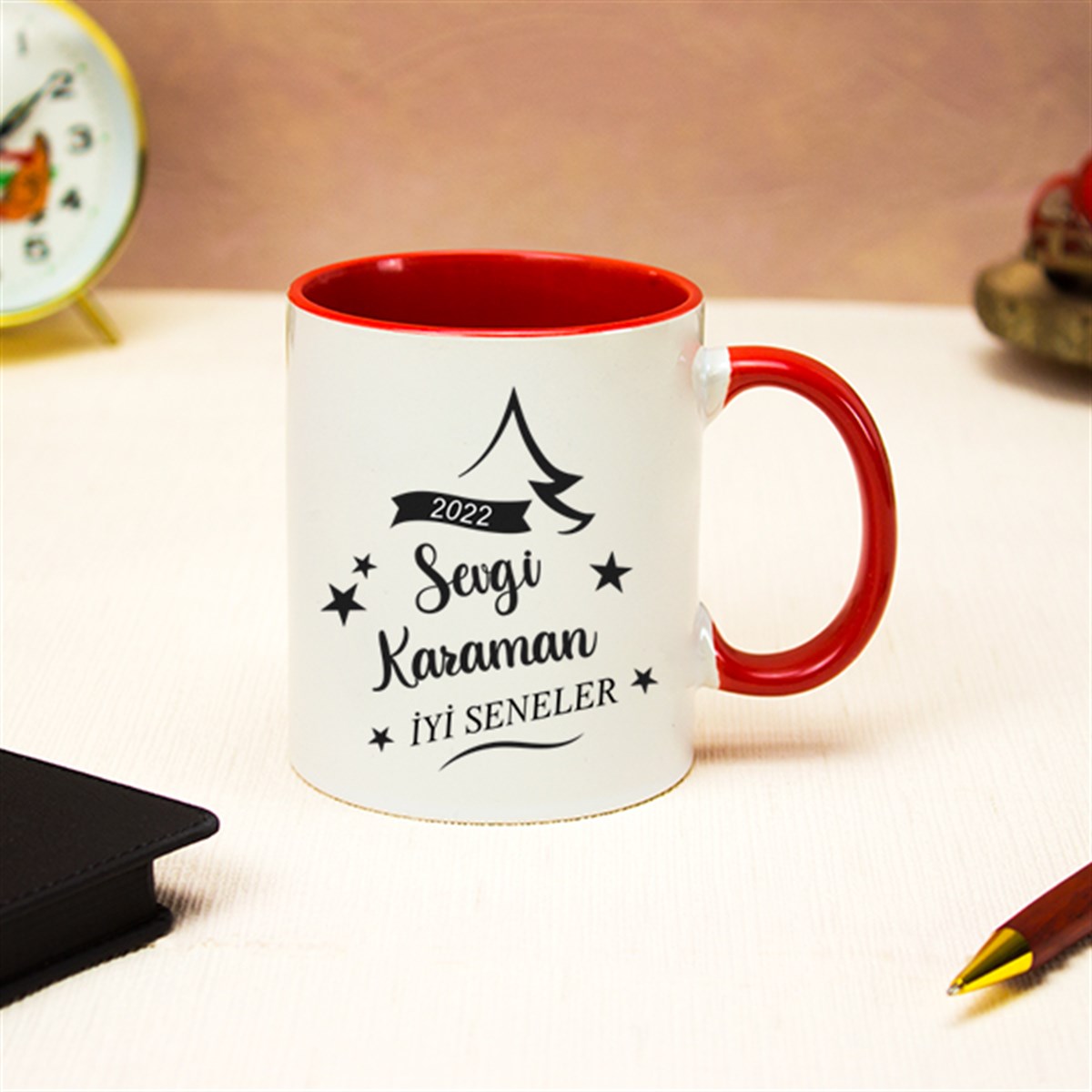 İsme Özel Defter Kupa Çikolata Kolonya Kalem Seti Hediye Kutusu İyi Seneler