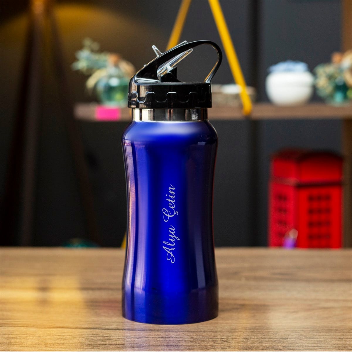 İsme Özel Defter Matara ve Kalem Lüx Hediye Seti 500 ml - Desen2