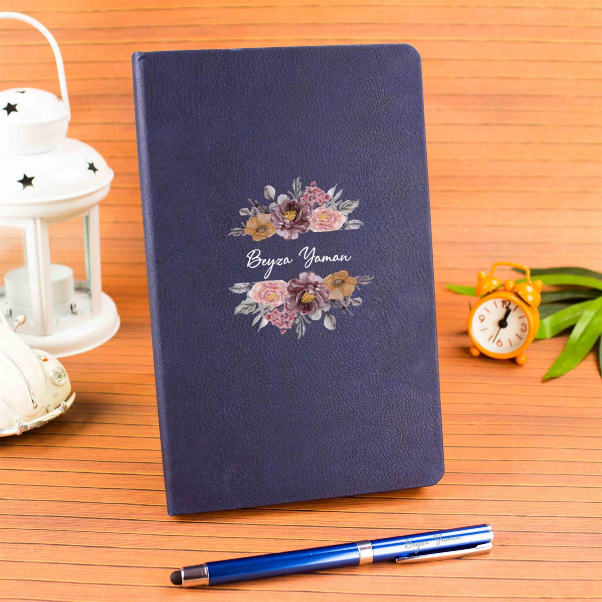 İsme Özel Defter Matara ve Kalem Lüx Hediye Seti 500 ml - Desen1