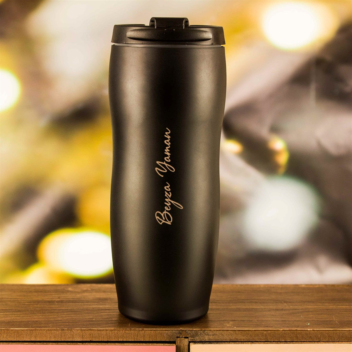İsme Özel Defter Termos ve Kalem Elegance Hediye Seti 400 ml - Desen1