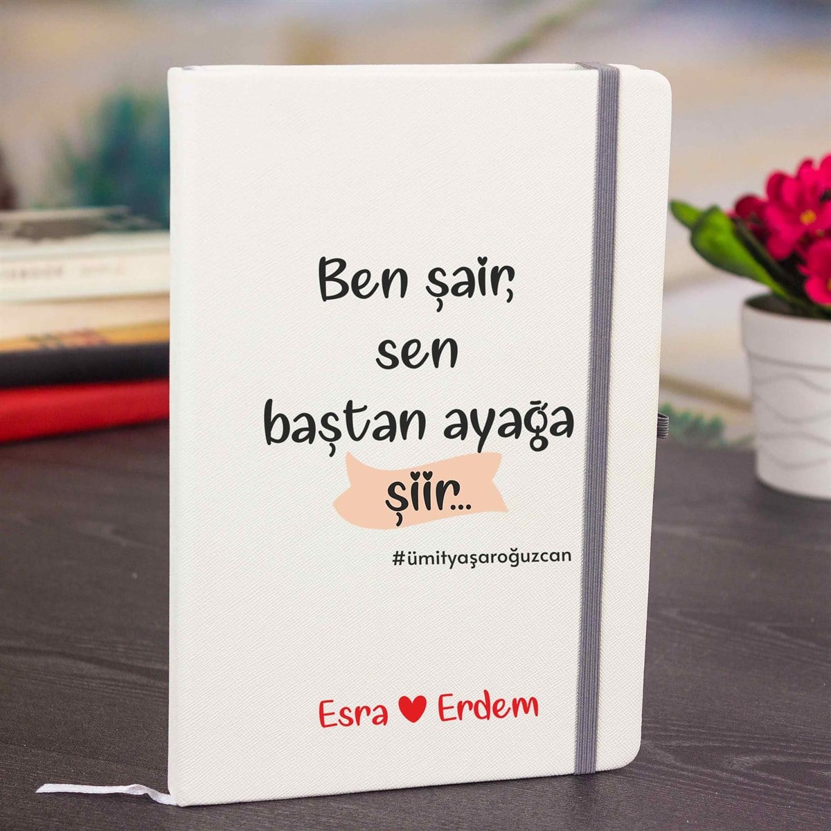 İsme Özel Defter ve Kupa Bardak Seti - Ben Şair Sen Baştan Ayağa Şiir
