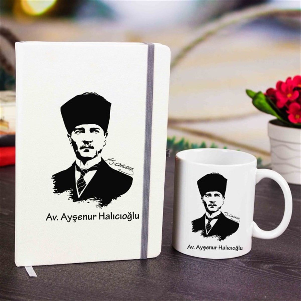 İsme Özel Defter ve Kupa Bardak Seti - K. Atatürk M3
