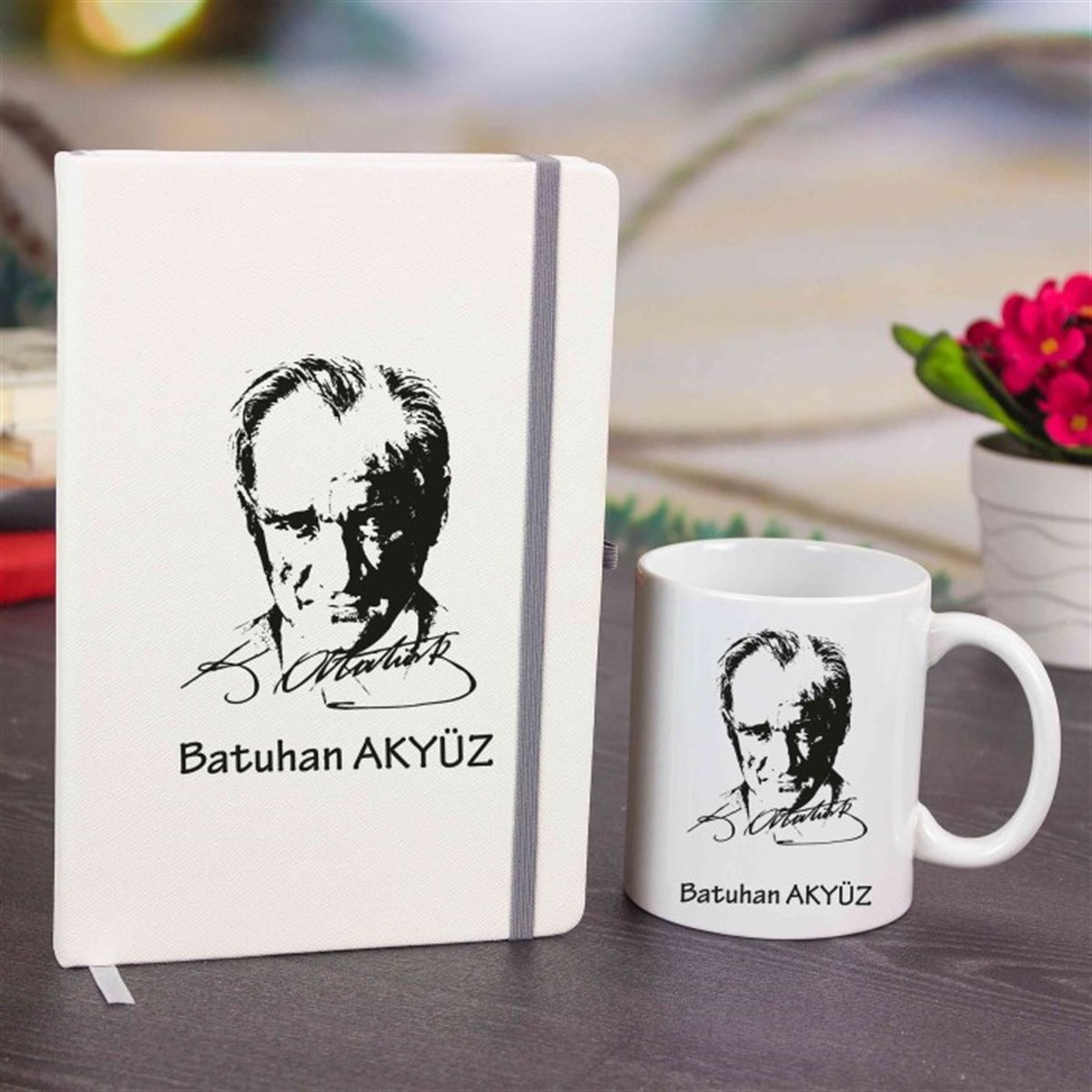 İsme Özel Defter ve Kupa Bardak Seti - K. Atatürk M4