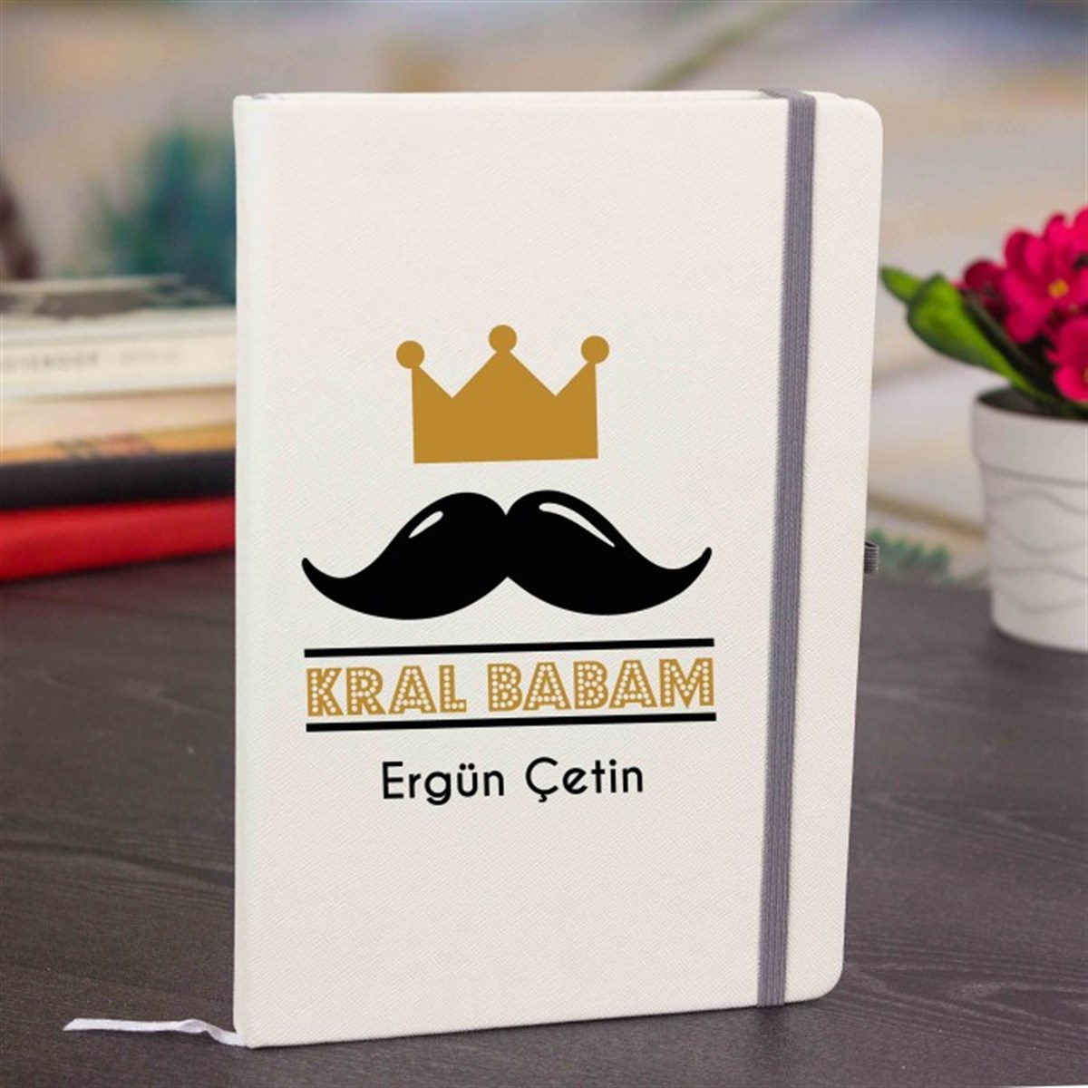 İsme Özel Defter ve Kupa Bardak Seti - Kral Babam