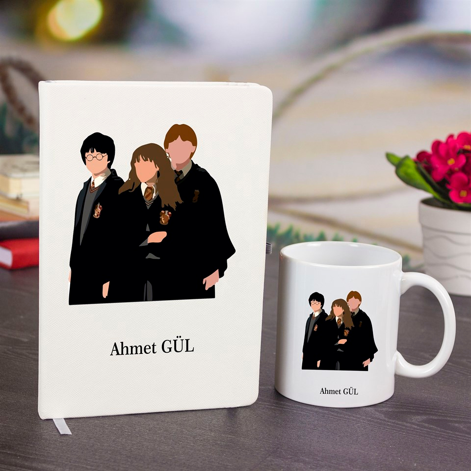 İsme Özel Defter ve Kupa Bardak Seti - Harry Potter
