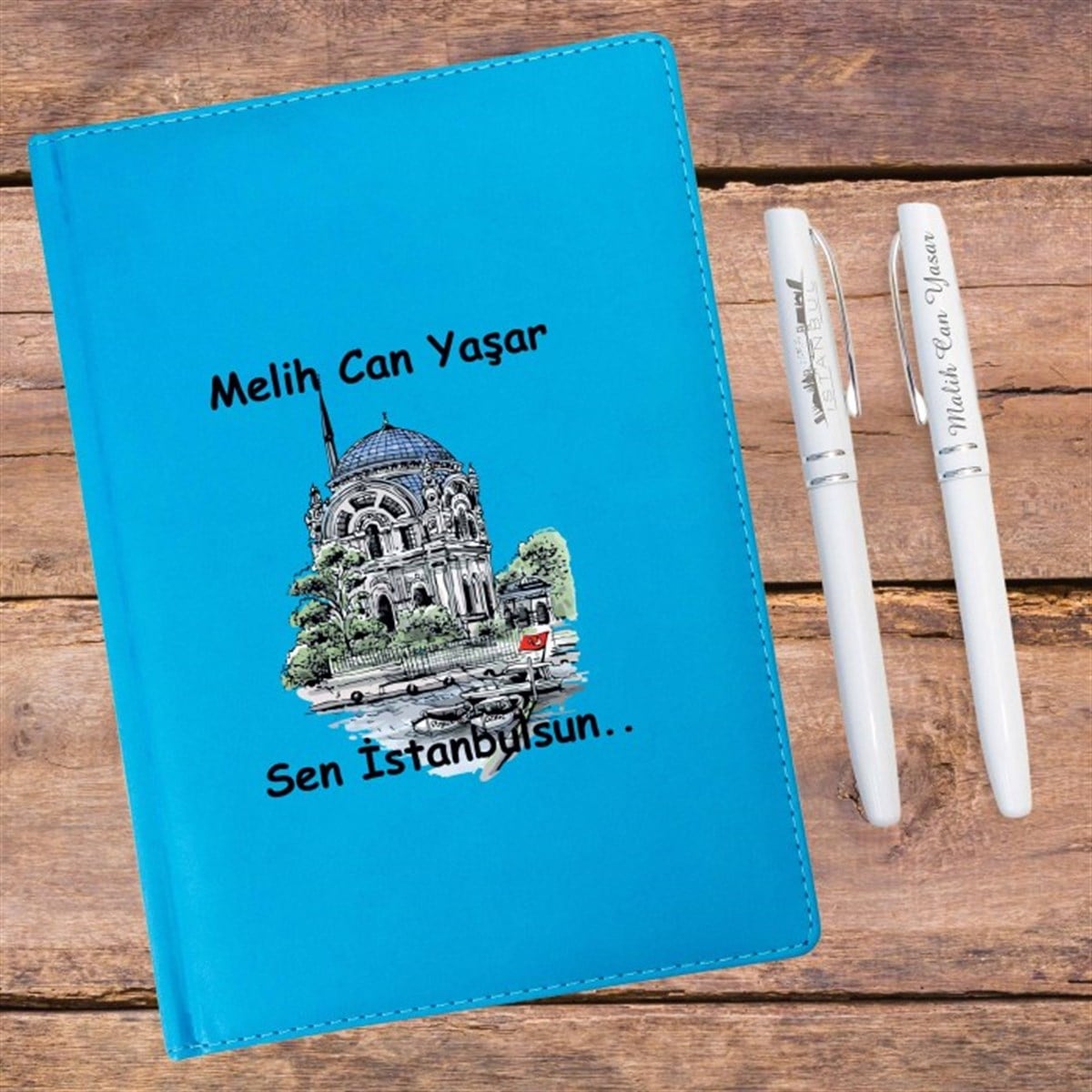 İsme Özel Eski İstanbul Temalı Defter ve Kalem Seti M2​
