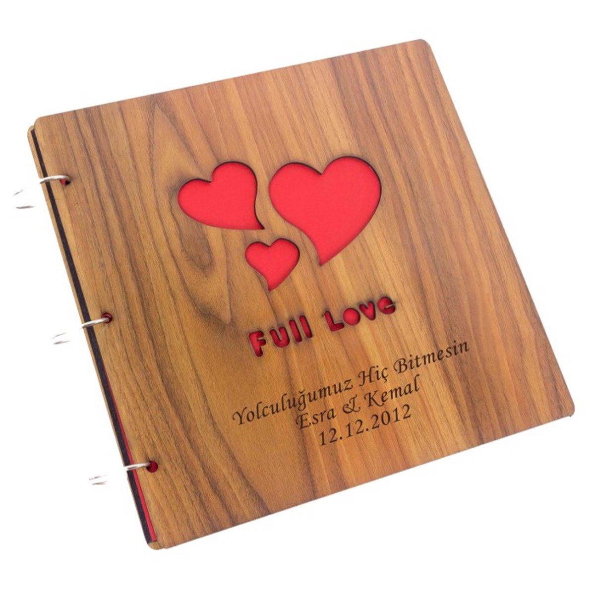 ​İsme Özel Full Love Temalı Ahşap Kendin Yap Albüm Defter Dik Model