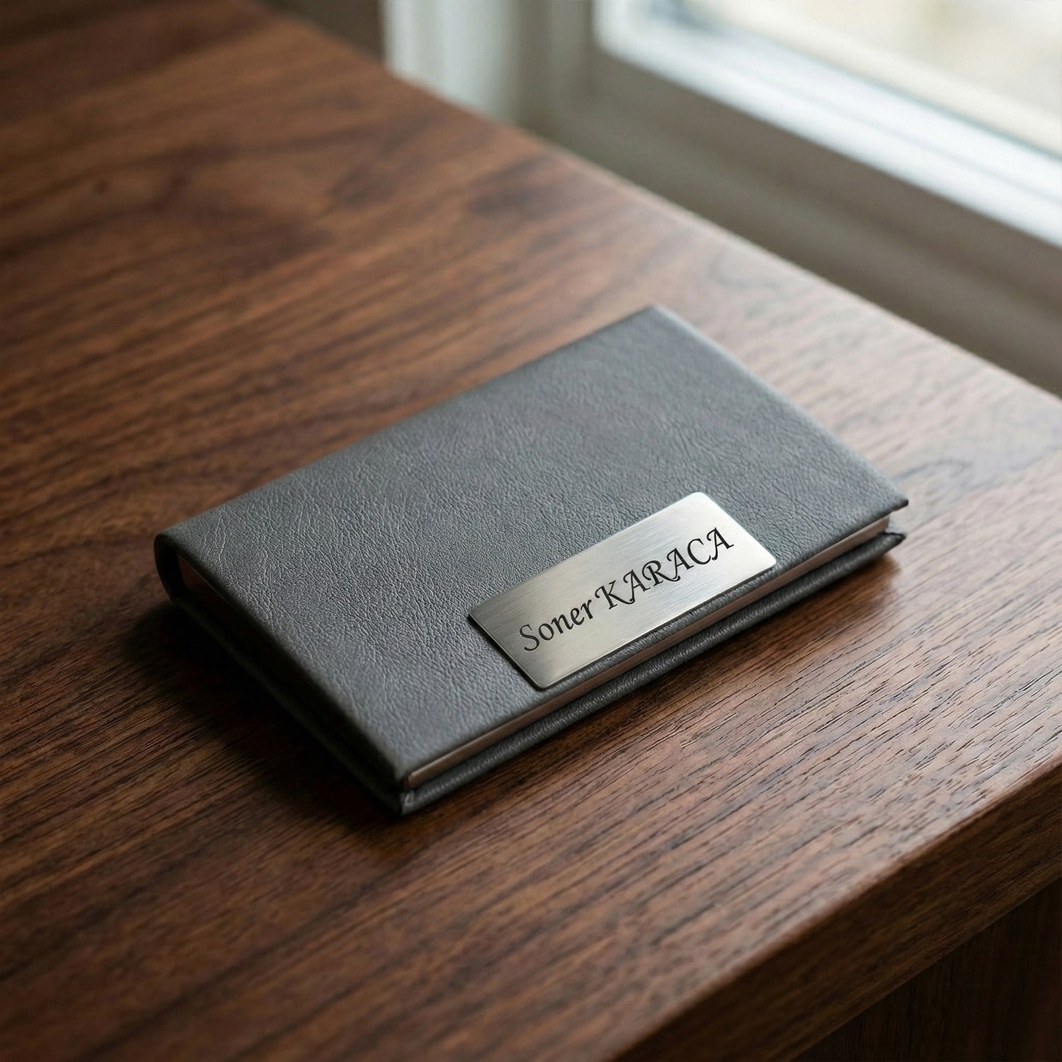 İsme Özel Gri Defter Roller Kalem USB Flash Bellek ve Kartvizitlik Seti
