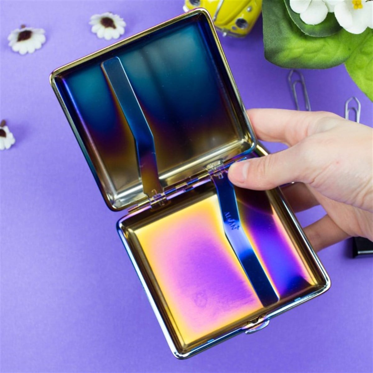 İsme Özel Hologram Tabaka Ve Clipper Çakmak Seti Tasarım Kutulu