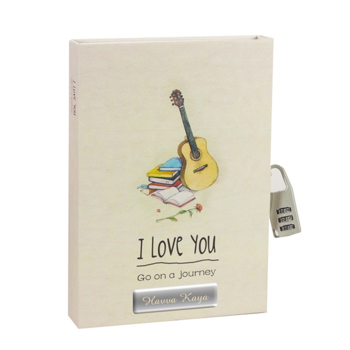 İsme Özel I Love You Temalı Kutulu Kilitli Hatıra Defteri