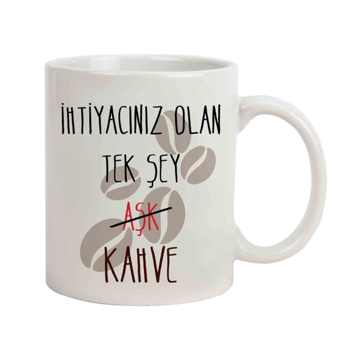 İsme Özel İhtiyacın Kahve Temalı Kupa Bardak