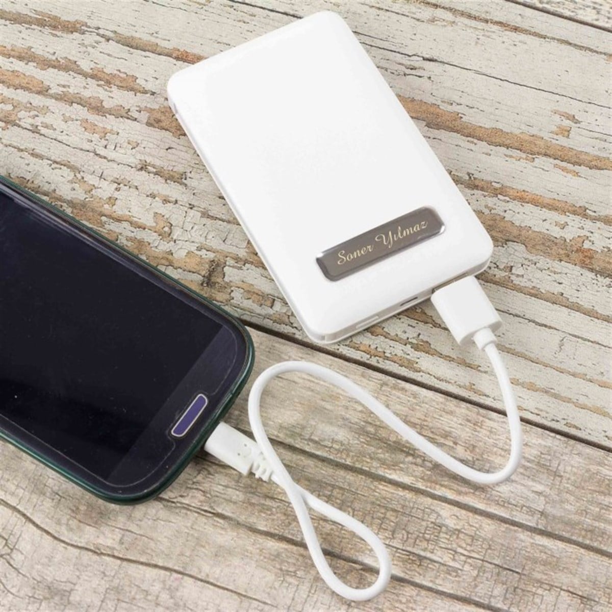 İsme Özel İnce Tasarımlı 5000 Mah. Powerbank ( Mobil Şarj Cihazı )