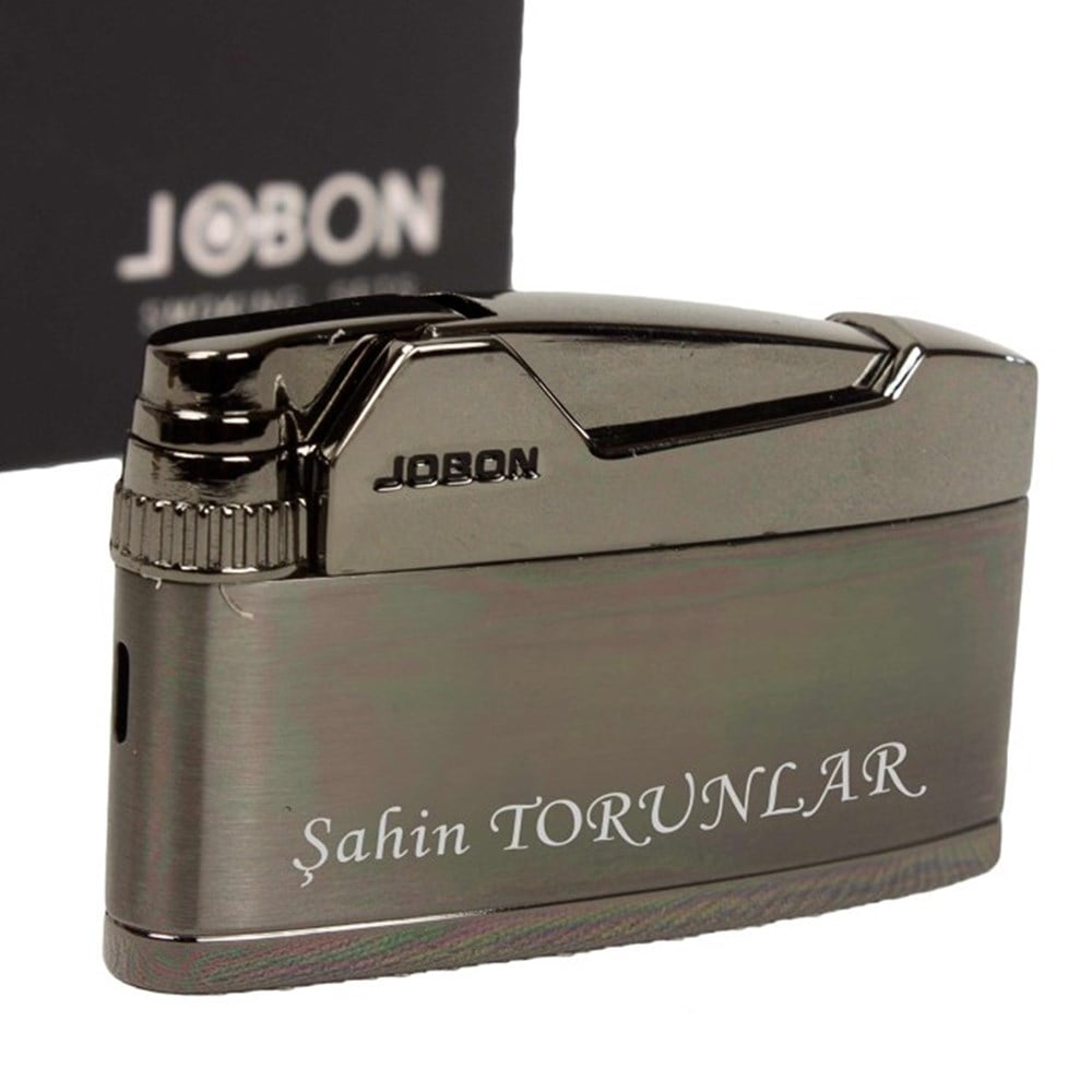 İsme Özel Jobon Marka Füme Renkli Metal Çakmak Premium