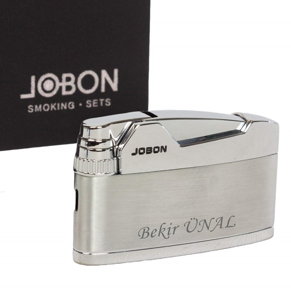 İsme Özel Jobon Marka Füme Renkli Metal Çakmak Premium