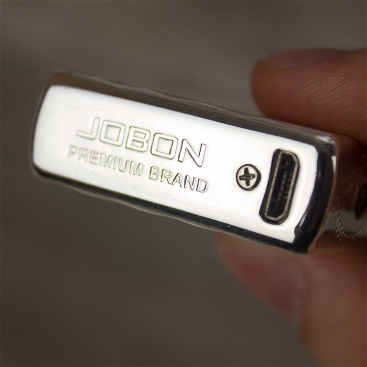İsme Özel Jobon Metal Desenli Elektirkli Çakmak Usb Şarjlı Gold M3