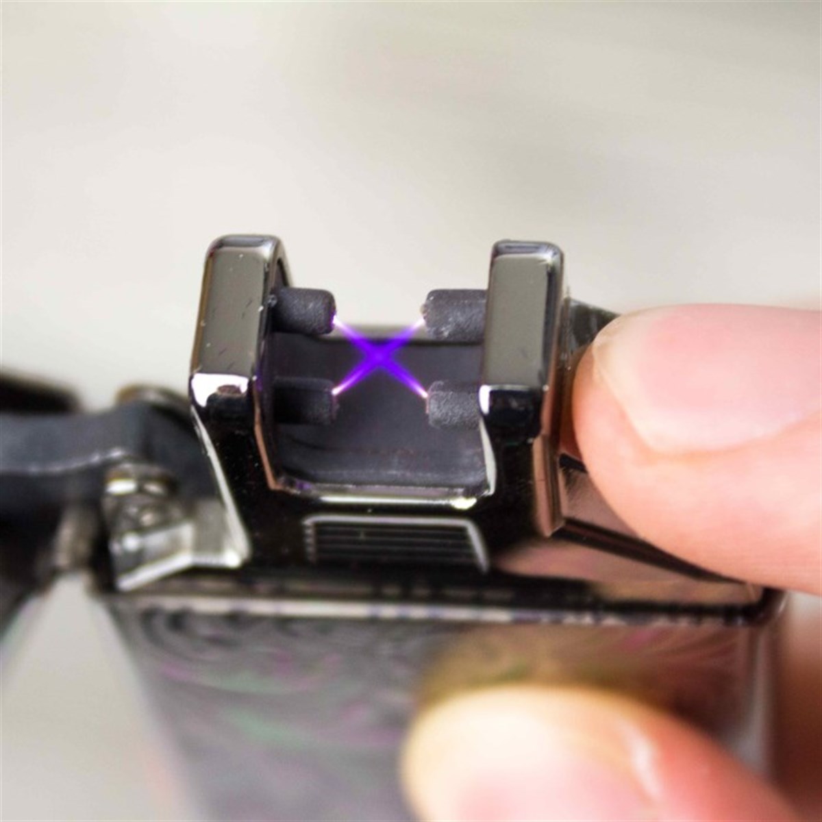 İsme Özel Jobon Metal Desenli Tesla Çakmak Usb Şarjlı Füme