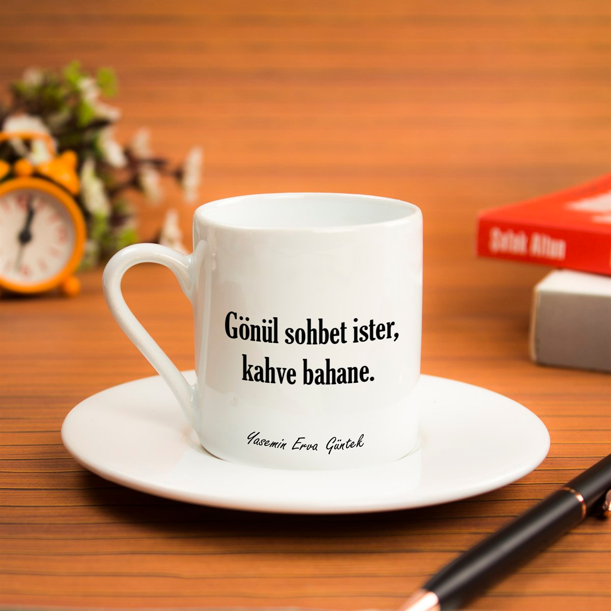 İsme Özel Kahve Bahane Temalı Türk Kahvesi Fincanı Seti