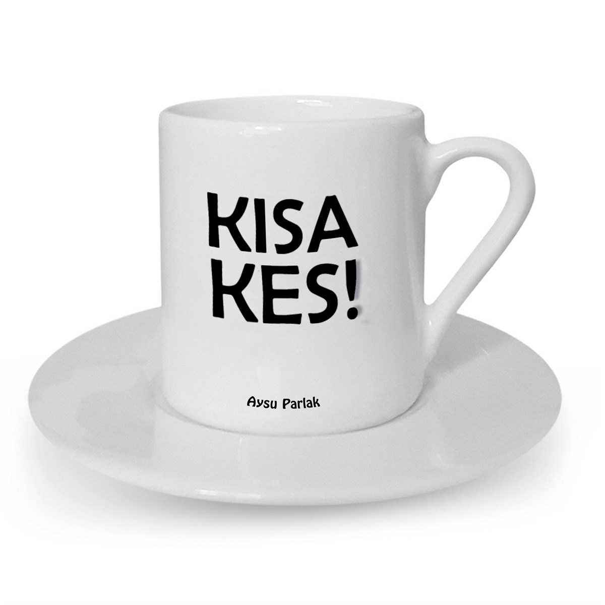 İsme Özel Kısa Kes Temalı Türk Kahvesi Fincanı Seti