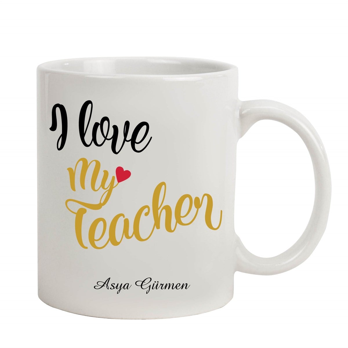 İsme Özel Kupa Bardak-I Love My Teacher