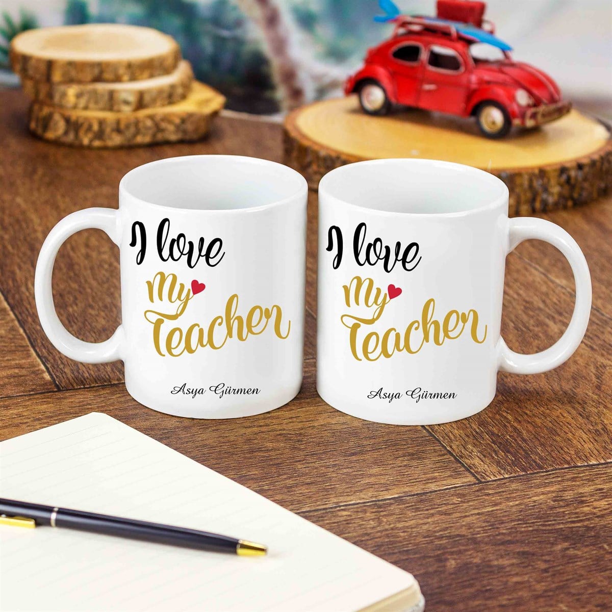 İsme Özel Kupa Bardak-I Love My Teacher