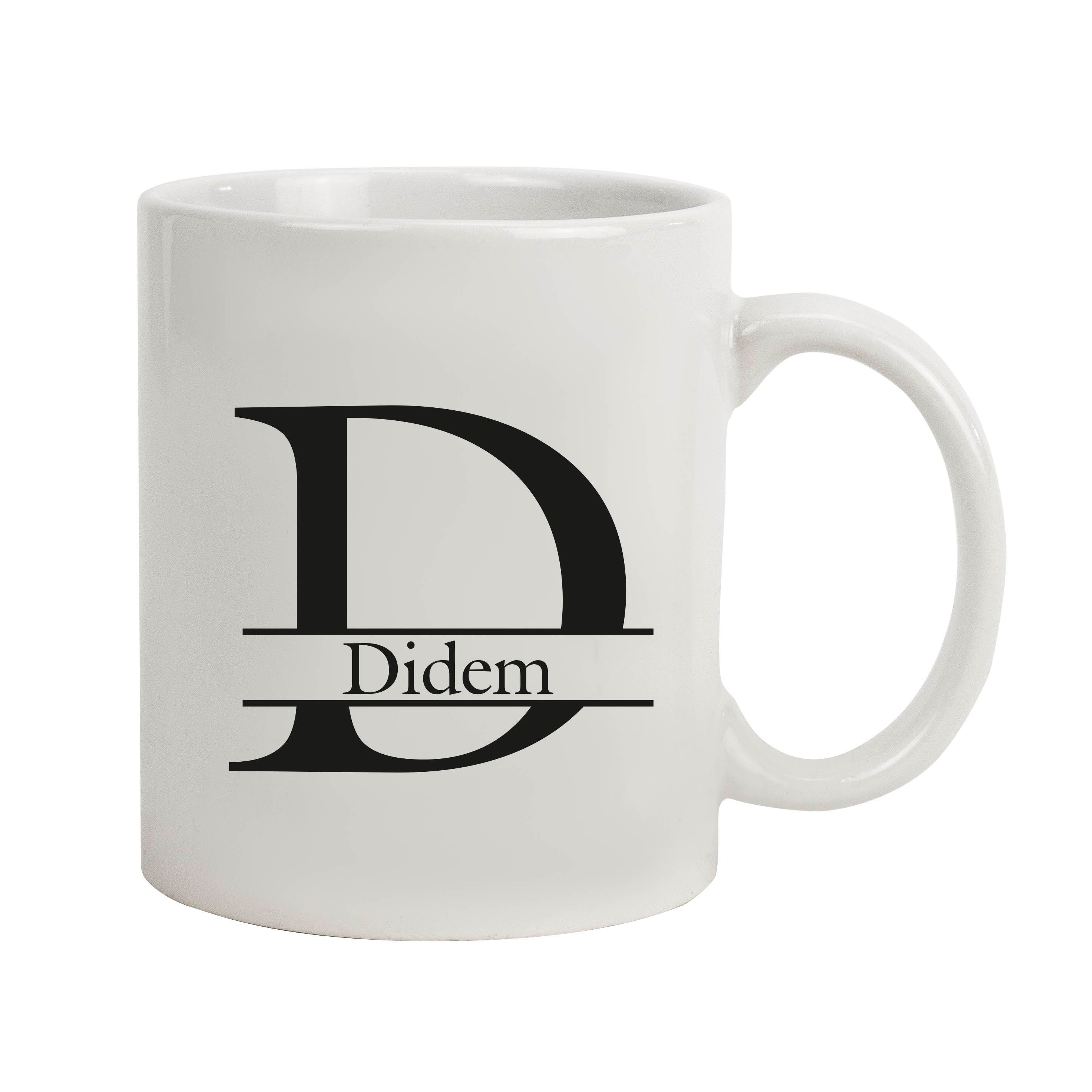 İsme Özel Kupa Bardak - Siyah Çizgi Detaylı