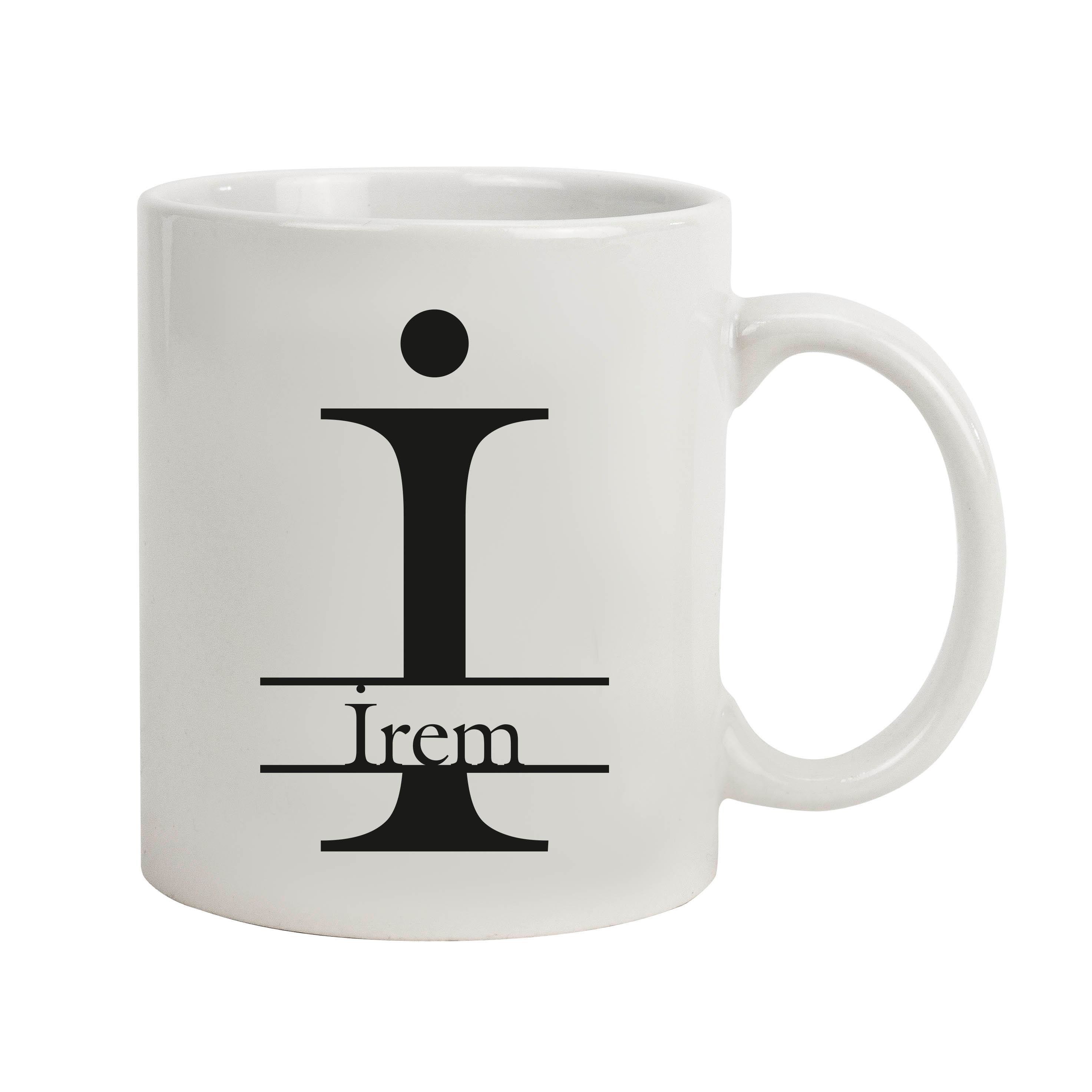 İsme Özel Kupa Bardak - Siyah Çizgi Detaylı