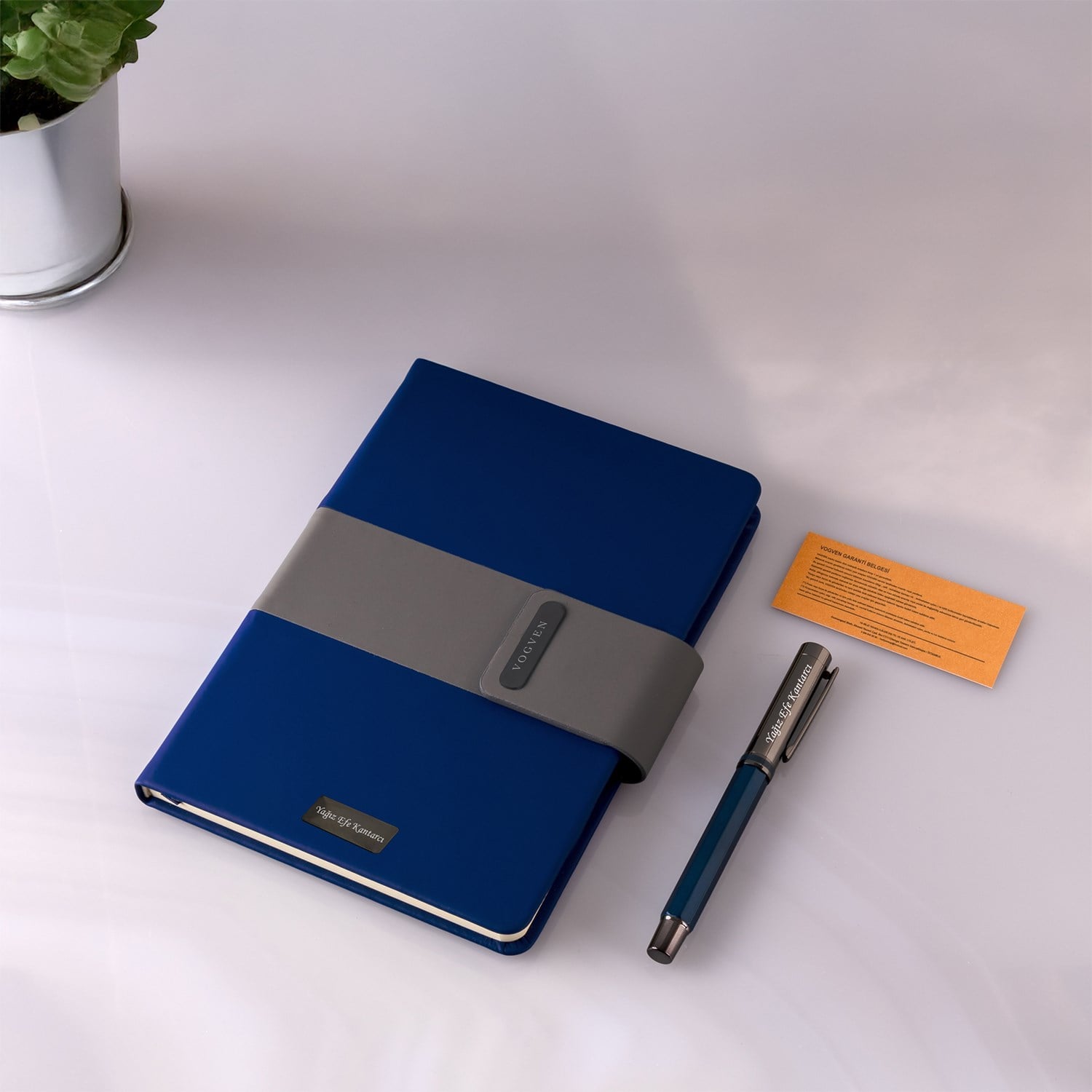 İsme Özel Lux Defter ve Roller Kalem Seti Tasarım Kutulu-Renk Seçenekli
