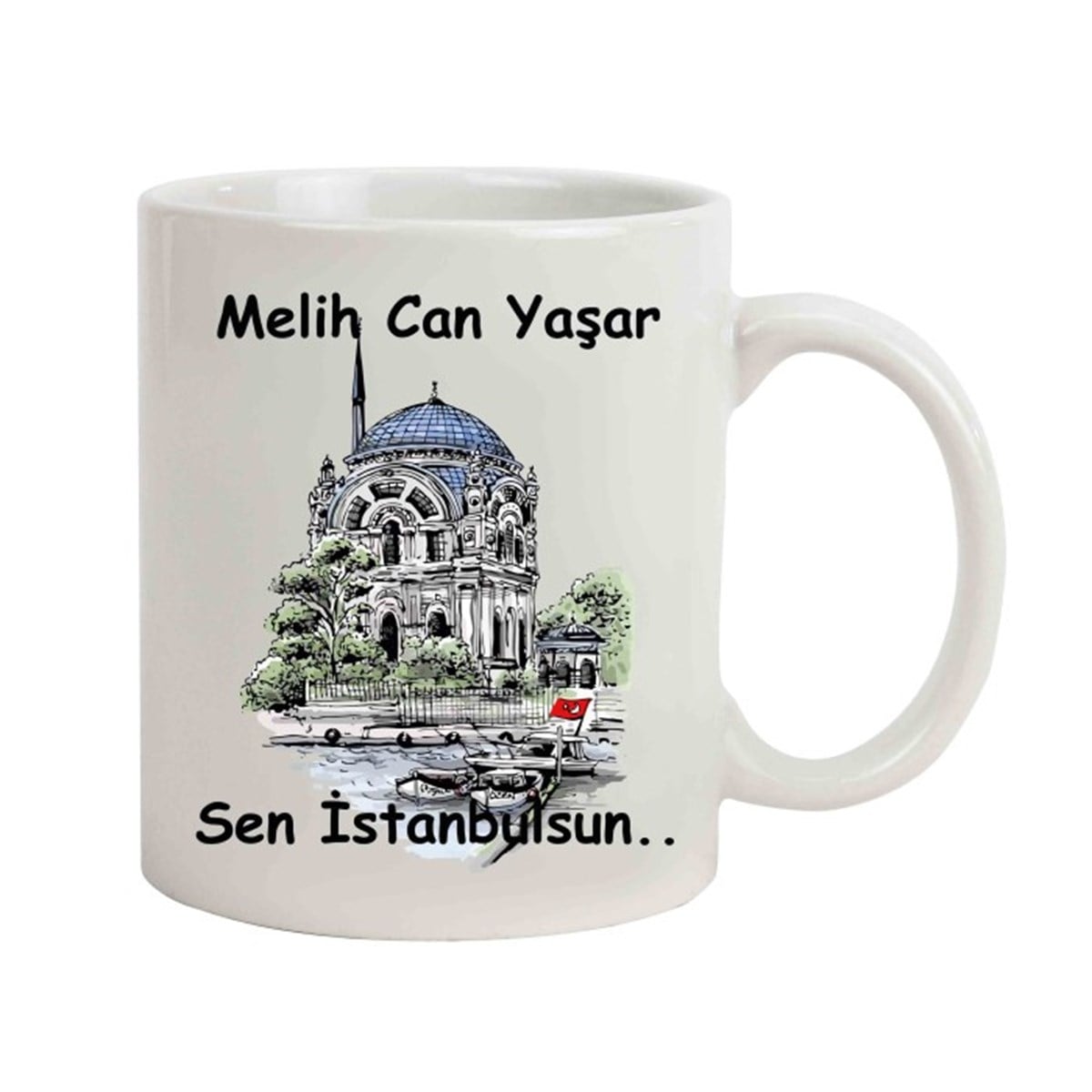 İsme Özel Ortaköy Temalı Sen İstanbulsun Kupa Bardak