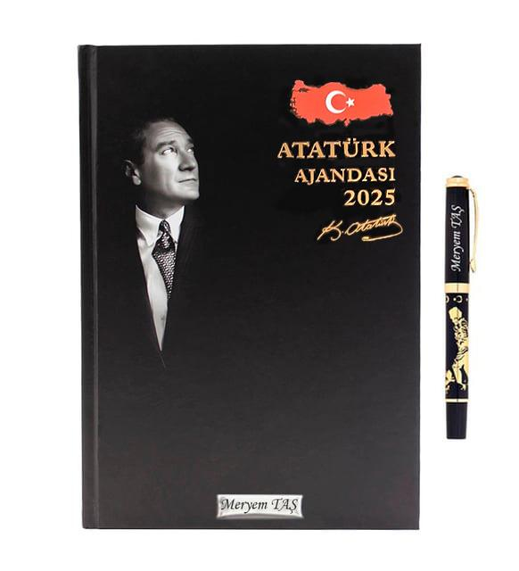 İsme Özel Premium 2025 Atatürk Ajandası ve Roller Kalem Seti M2