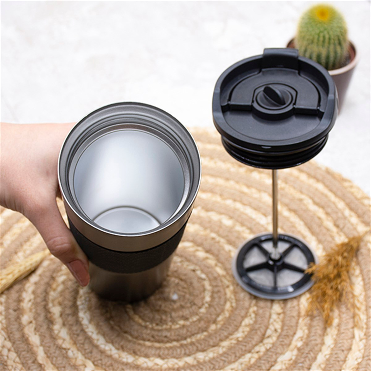 İsme Özel Premium French Press Çelik Termos 500 ML M3