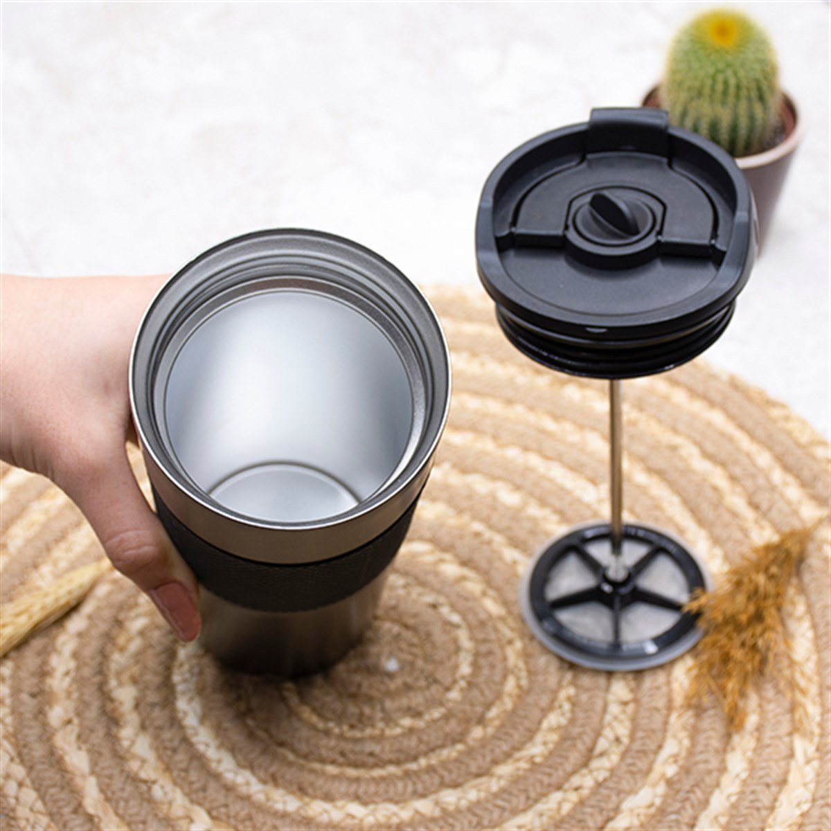 İsme Özel Premium French Press Çelik Termos 500 ML M1