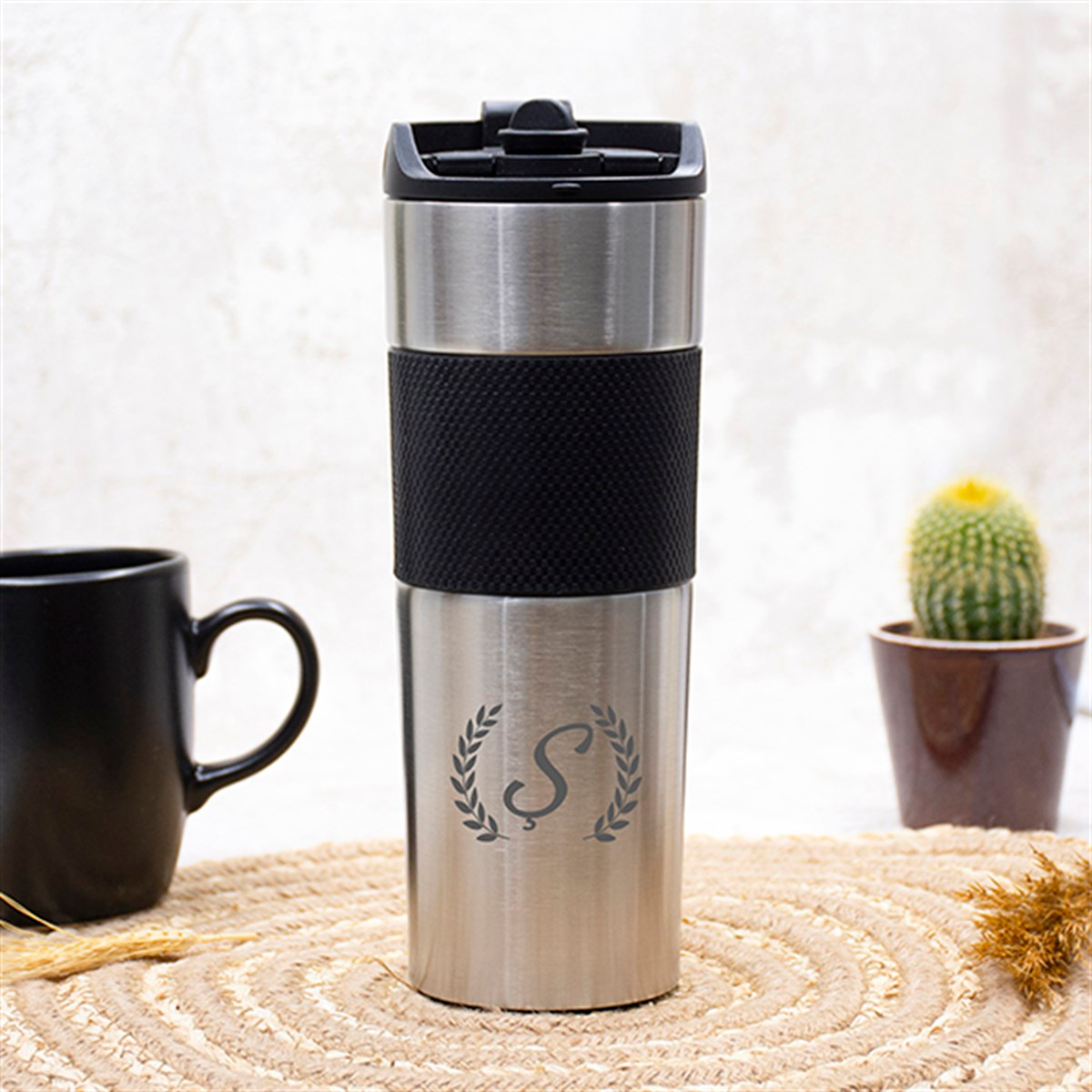 İsme Özel Premium French Press Çelik Termos 500 ML M2