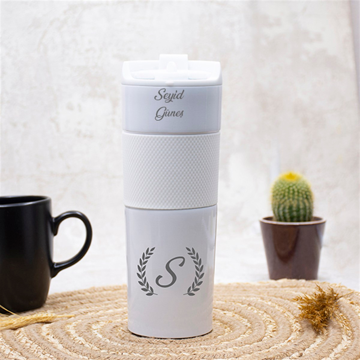 İsme Özel Premium French Press Çelik Termos 500 ML M1