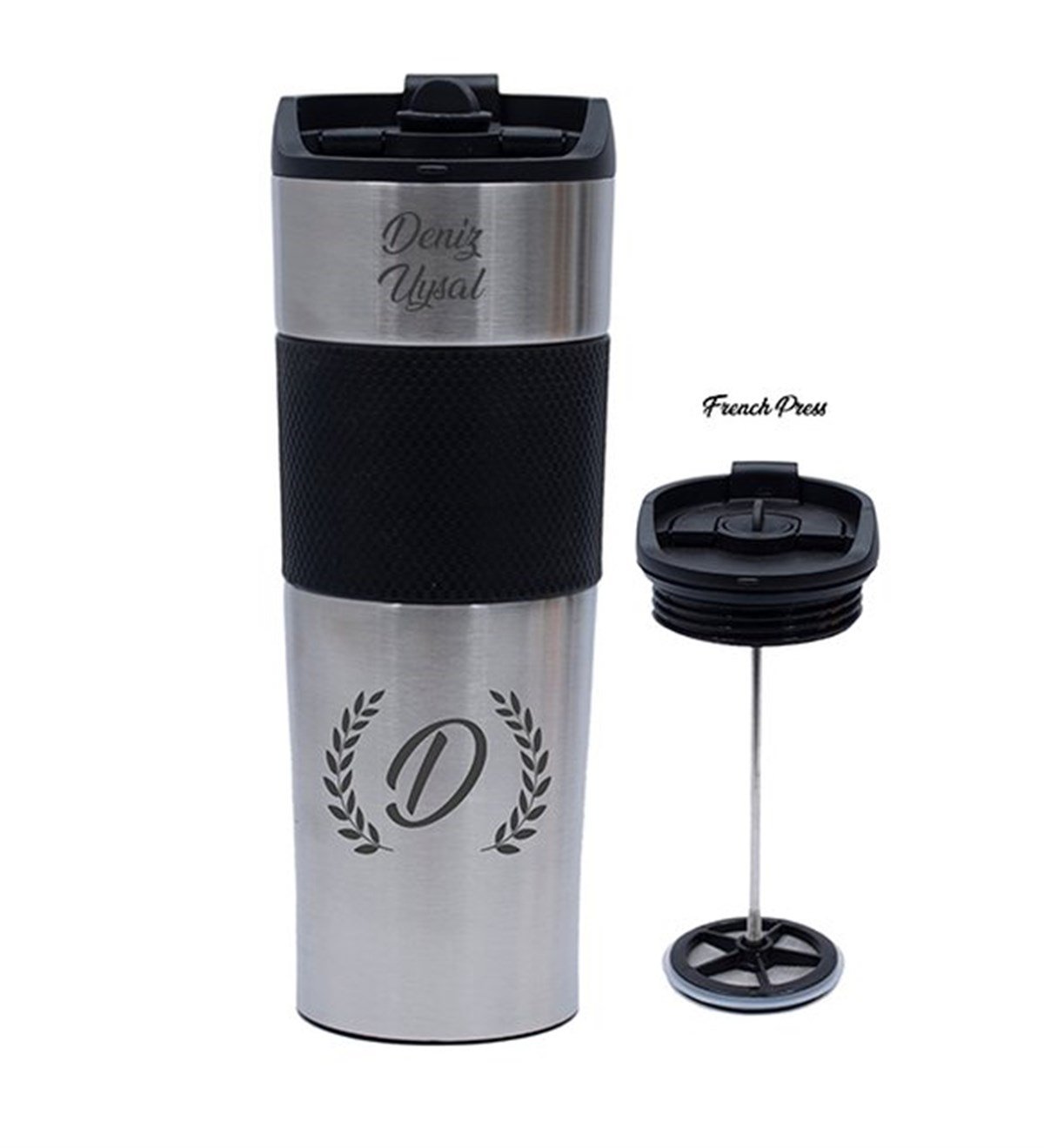 İsme Özel Premium French Press Çelik Termos 500 ML M1