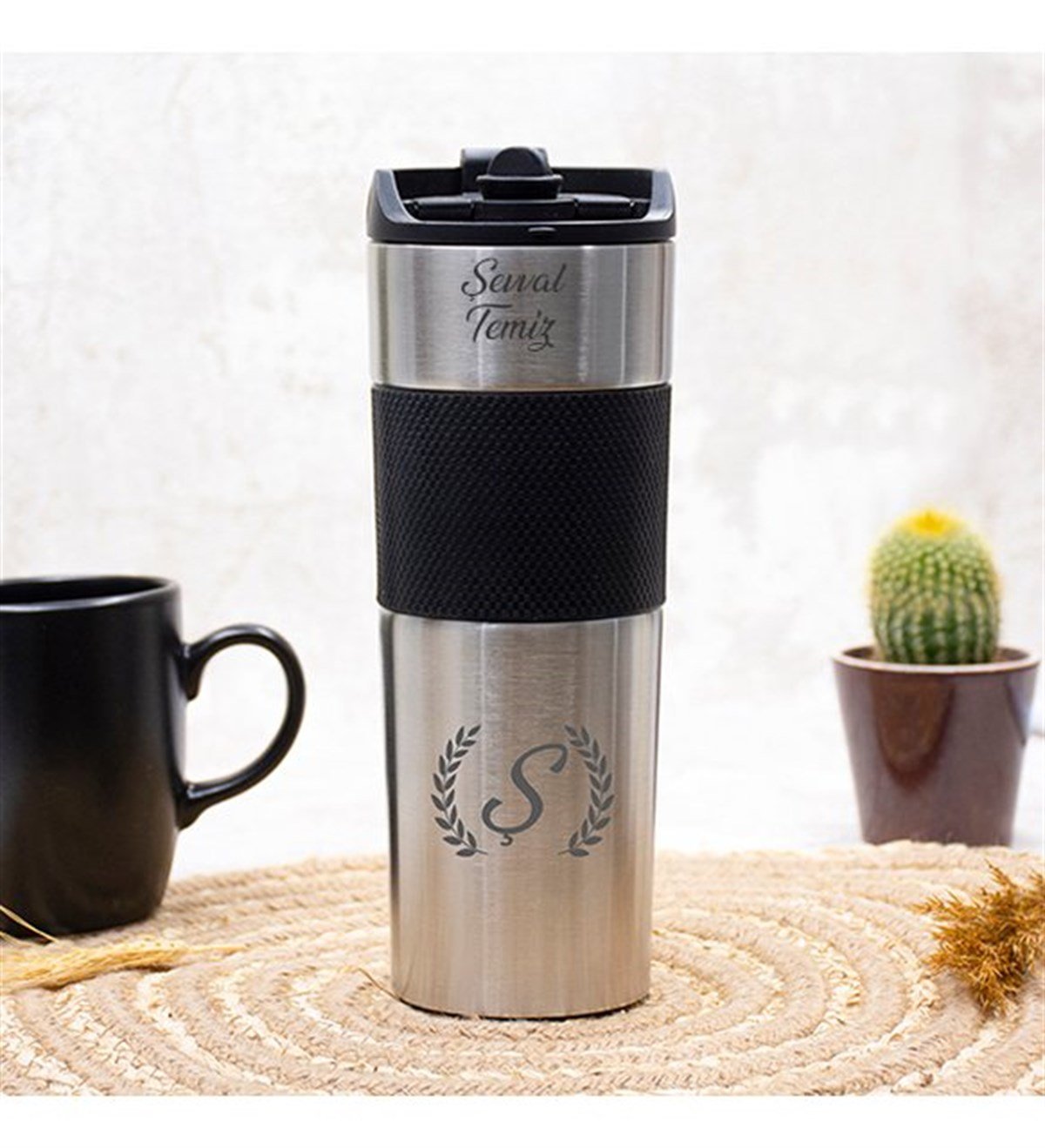 İsme Özel Premium French Press Çelik Termos 500 ML M1