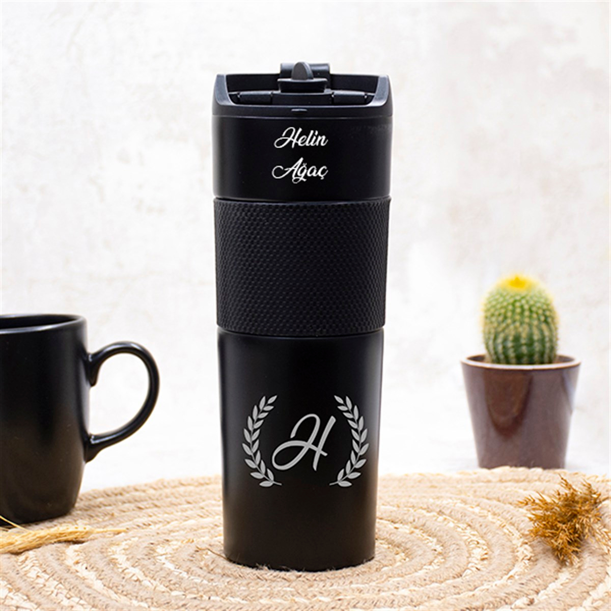 İsme Özel Premium French Press Çelik Termos 500 ML M1