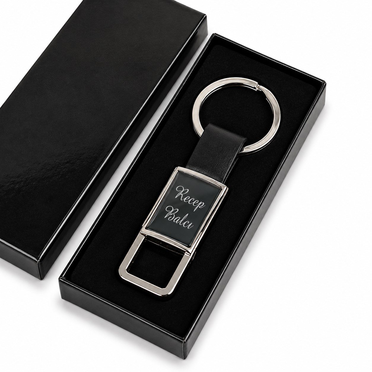 İsme Özel Premium Metal Ayrıntılı Deri Anahtarlık