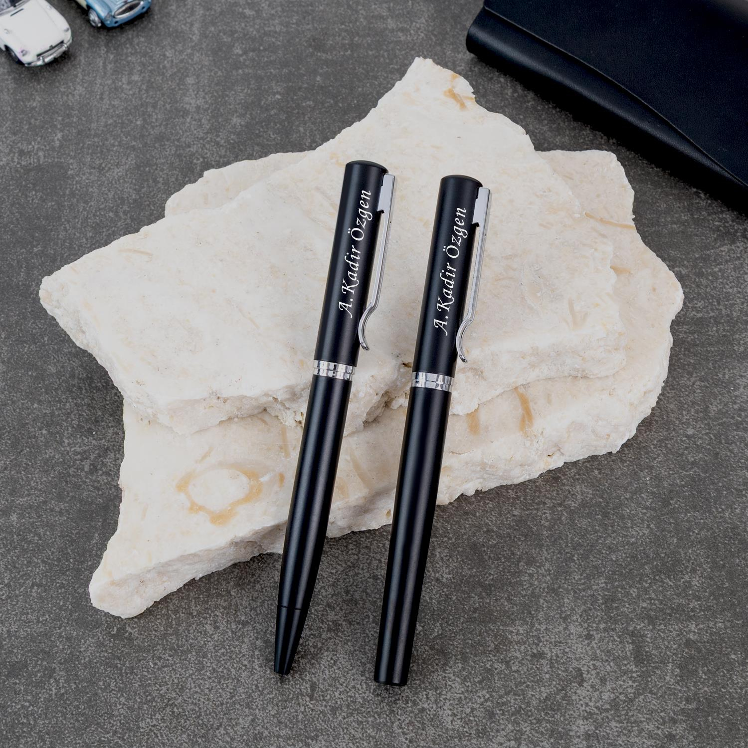 İsme Özel Premium Roller ve Tükenmez Kalem Seti Tasarım Kutulu