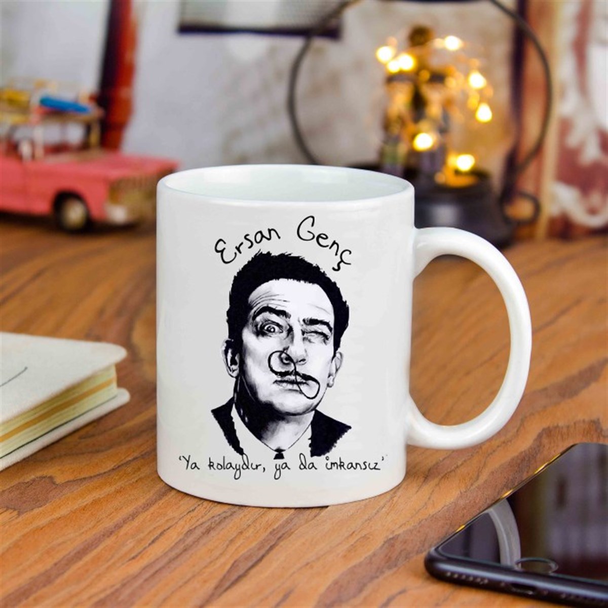 İsme Özel Salvador Dali Temalı Kupa Bardak