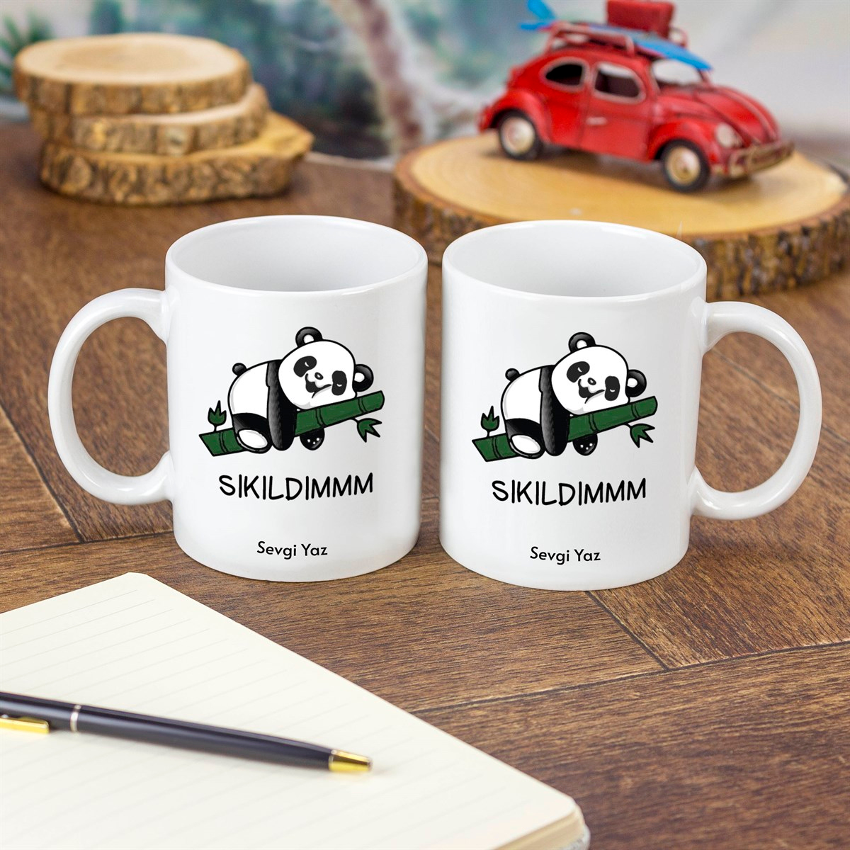 İsme Özel Sıkılan Panda Temalı Kupa Bardak