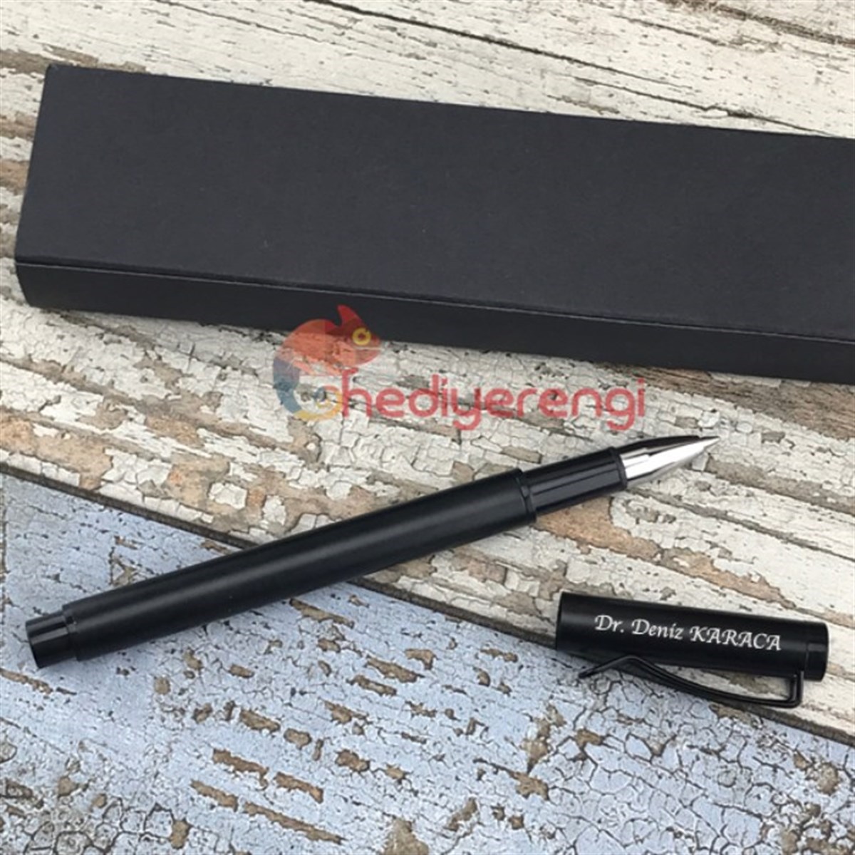 İsme Özel Siyah Metal Roller Kalem