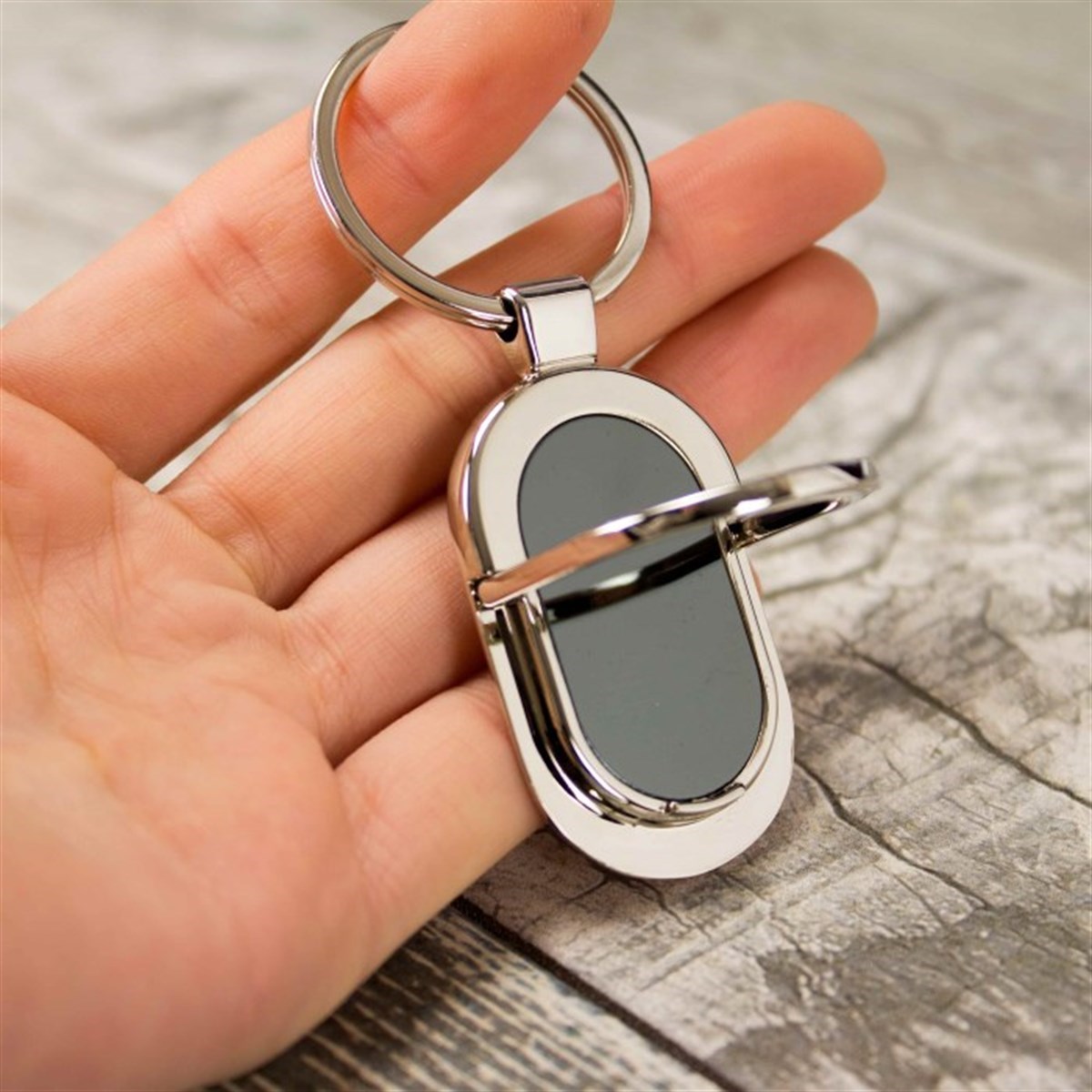 İsme Özel Stantlı Metal Oval Anahtarlık
