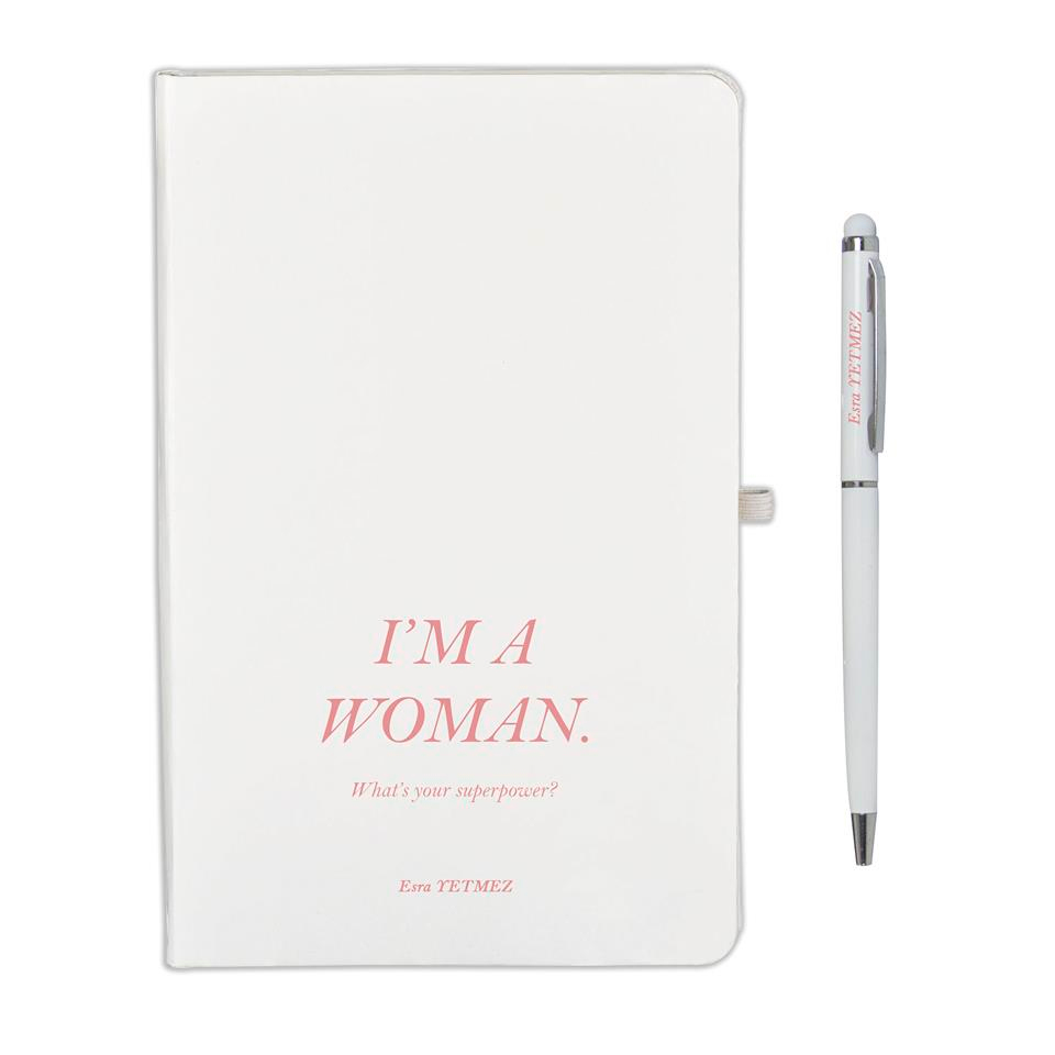 İsme Özel Temalı Defter ve Kalem Seti - I'm A Woman