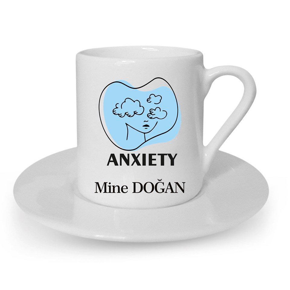 İsme Özel Türk Kahvesi Fincanı Seti - Anxiety